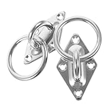 VALICLUD 2 Stück Edelstahl Schwerlast Deckenhaken mit Ring und Diamant augenplatte Wandmontage Aufhänger für Sandbeutel Yogaschaukeln Anhänger zurröse Einfache Installation Langlebig und