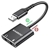 KiWiBiRD USB auf 3,5mm Klinke Adapter, Externe Soundkarte, USB Kopfhörer und Mikrofon Klinkenadapter, Headset Aux USB Adapter Kompatibel mit PS5 PS4, MacBook Air Pro, Raspberry Pi, Windows PC, Mac