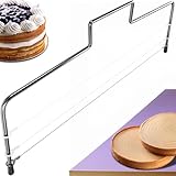 4happy Tortenschneider - 32 cm Tortenbodenschneider, Edelstahl Kuchenschneider mit höhenverstellbarem Tortensäge Draht zum Schneiden des Tortenbodens in Schichten