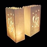 Yalulu 20 Stück Lichttüte Deko Licht Tüte Teelicht Kerze Taschen Candle Bags für Hochzeit Party Dekoration (#2)