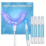 Shynova Zahnbleaching Set für Weiße Zähne: Zahnaufhellung Kit mit LED-Licht & 5x Bleaching Gel, Effektive Teeth Whitening & Zahnreinigung, Bleichen Sie Ihre Zähne zu Hause