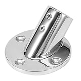 UPALDHOU Handlauf, Runde Stütze, 45-Grad-Rundrohrbasis, Handlauf, Geländerbeschlag, 316 Edelstahl, Marine-Boots-Hardware (25mm)