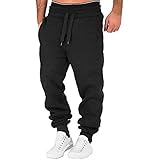 Minying Cargohose, Herren, Slim, große Größe, Sporthose, Bootcut-Hose, Jogging, Casual, Workout, Arbeitshose, Streetwear mit großen Seitentaschen, 2 schwarz, M
