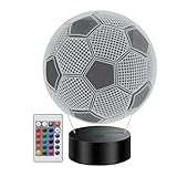 Generchin Fußballlampe für Kinder, 3D-Illusions-Nachtlicht, 16 Farben, Fernbedienung