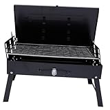 Yardenfun 1Satz Tragbarer Holzkohlegrill Faltbarer Bbq Grill für Outdoor Aktivitäten Leichtes Design mit Lüftungslöchern für Gleichmäßige Wärmeverteilung für Grillabende im Freien