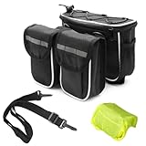 FL HUA Fahrrad Lenkertasche groß, Wasserdichter Fahrradkorb Tasche, Fronttasche Fahrrad Gabel Radfahren lenkertasche für, Mountainbike, Rennrad, Scooter