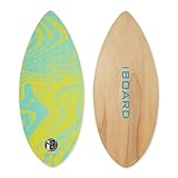 iBOARD Skipper-Skimboard mit Hochglanzbeschichtung, aus Holz, für Kinder, Anfänger, Jugendliche und Erwachsene, Strand-Skimboard, 3 Farben zur Auswahl, Gelb