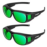 VIVOSUN 2er-Packung LED Light Brille, LED Grow Room Schutzbrillen, Grow Lampe Brille für Indoor Gardens Gewächshäuser Hydroponik, Gegen UV&IR, Intensive LED Beleuchtung Optischer Augenschutz