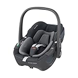 Maxi-Cosi Pebble 360 i-Size Babyschale Drehbar, Neugeborenen Autositz 360 Grad, 0–15 Monate (40–83 cm), Drehung mit einer, ClimaFlow, Easy-In-Gurt, G-CELL Seitenaufprallschutz, Essential Graphite