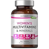 Multivitamin Tabletten Frauen | 180 Tabletten - 6 Monate Vorrat | Hochdosiert mit Eisen, Biotin, Vitamin B6 und mehr! | Energie, Knochen und Immunsystem | Horbaach