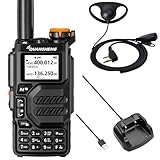 QUANSHENG UV-K5 Funkgerät 5W Walkie Talkie großer Reichweite Wiederaufladbare Handfunkgerät für Erwachsene Polizei Radio mit FM, NOAA, Typ-C Ladung, 200 Kanäle (UV-K5 mit D01CK)