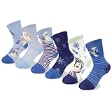 Queenshin Socken Kinder und Jungen Blaue Baumwollsocken mit Pinguinmuster Weich und Atmungsaktiv Kurze Socken 6er Pack