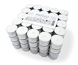 PRITOGO Teelichter, Weiß (100 Stück) 8 Stunden, Rußfrei, Ø 3,8 * 2,5 cm, Unparfümiert