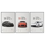VejiA Auto-Poster, Leinwand, Wandkunst 911 GT Turbo-Poster für Herren, Schlafzimmer, ästhetische Dekoration (30,5 x 45,7 cm, ungerahmt 01)
