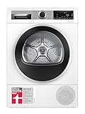 Bosch WQG235D00, Stiftung Warentest GUT (2,2)*, Serie 6, Wärmepumpentrockner 8 kg, Schneller getrocknete Wäsche, Auto Dry, Option Halbe Beladung, Sensitive Drying-System, Selbstreinigender Kondensator