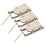 ULTECHNOVO 3Stücke Mini Holzschlitten Dekoration Miniatur Holzschlitten für Tisch und Ornament für Weihnachtsdeko und Puppenstubenschlitten Verarbeitet