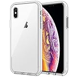 JETech Hülle für iPhone XS und iPhone X, Nie Vergilbung Handyhülle Stoßfest, Schutzhülle Anti-Kratzt Transparent Rückseite (Durchsichtig)