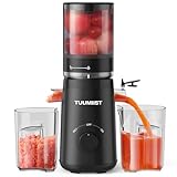 TUUMIIST Entsafter‚ Slow Juicer mit 135MM Extra Großem Einfüllschacht, Entsafter Gemüse und Obst Testsieger anwendbar Ganzes Obst und Gemüse, Leicht zu Reinigen, Hohe Saftausbeute, BPA-Frei