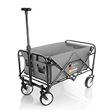 BigDean Bollerwagen faltbar grau kompakt & belastbar bis 80kg – Bollerwagen platzsparend zusammenklappbar für Ausflüge, Camping & Einkäufe