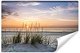 Muralo Selbstklebende Vlies Fototapete MEER Strand Dünen Sand Sonnenuntergang Natur Landschaft 3D Wanddekoration für Schlafzimmer Wohnzimmer Büro Br. 270cm x Hö. 180cm