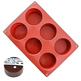 Kuchenformen zum Backen aus Silikon – 6 Raster, rund, antihaftbeschichtet, Lebensmittelqualität, Mehrzweck-Kuchenformen, Küchen-Backwerkzeug, Backzubehör für Süßigkeiten, Schokolade
