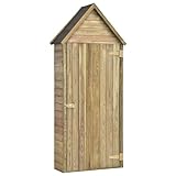 Vopese Gartengerätehaus mit Tür aus Kiefernholz, 69,5 x 32 x 178 cm, Gartenschuppen für den Außenbereich, zur Aufbewahrung von Werkzeugen