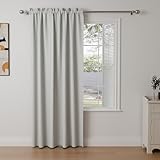 Pacok Verdunklungsvorhänge 1er Set Gardinen Blickdicht Thermo Hitzeschutz Gardine Lichtundurchlässig für Schlafzimmer Wohnzimmer,Grau Vorhänge Verdunkelnd H 225 x B 140 cm