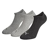 PUMA Unisex Sneaker Socken, Anthraci/l Mel Grey/m Mel Grey, 43-46 EU