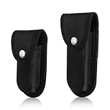 GOSHIES 2 Stück Messertasche für Gürtel, Messeretui Schwarz Gürteletui Nylon Holster mit Taschen Messer Tasche ohne Messer Messerscheide für Klappmesser Innerhalb von 13 cm Länge