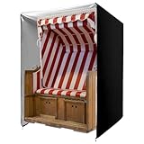 QWORK® Strandkorb Schutzhülle 420D Oxford, 135x105x175 cm, Mit PVC-Beschichtung, UV-Beständig