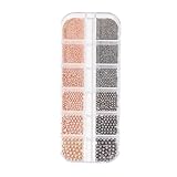 Glas Nailart Strasssteine Kristall Flatback Edelsteine Runde, ​​für Handwerk Gemischt 6 Größen 0.8~3mm (B)