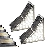 LED-Zaunlichter für den Außenbereich, solarbetriebene Außenleuchten, LED-Leuchten für den Außenbereich, Solarleuchten für Hof, Solar-Gartenzaunlichter, LED-Solarleuchten für Deck, wasserdichte