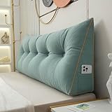 MONDEX Kopfteil Bett Rückenlehne, Groß Wandkissen Rückenkissen, Rückenstützkissen mit Abnehmbarem und Waschbarem Bezug, Keilkissen Lesekissen für Bett und Sofa,Grün,80x50x20cm