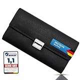 ELYARZI Hochwertige Kellner Geldbörse 100% Wasserbüffel Leder weich, (2025) RFID-Schutz. Profi Kellner Portemonnaie Schwarz, Taxi Geldbörse, Unisex Kellner Geldbeutel, Großes Münzfach.