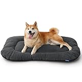 BEDSURE waschbar Hundekissen für Grosse Hunde - weiche und Bequeme Hundebetten für mittelgroße & große Hunde, dünne Hundematte mit Rutschfester Unterseite für Käfig & Hundebett, 89x56 cm, Dunkelgrau