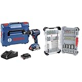 Bosch Professional 18V System Akku Schlagbohrschrauber GSB 18V-55 + 35x Extra Hard Schrauberbit‑ und CYL-3 Bohrer-Set, 35‑tlg. (197 x 110,5 mm, Professional Zubehör)