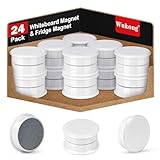 Wukong 24 Stück Magnete für Magnettafel Stark, Weiß Fridge Magnete Kleine Magnete für Whiteboard Schule, Seminare, Kühlschrankmagnet Schließfächer und Foto