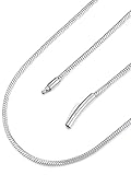 FaithHeart Herren Kette 2mm breit 45cm lang Schlangenkette Damen Halskette Edelstahl Halskette mit Geschenkebox für Valentinstag Geburtstag