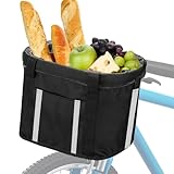 BINOTHINK Fahrradkorb Vorne, Fahrradkorb Schnell Abnehmbarer Fahrrad Korb für Damen Hundkorb Katze Haustier Träger, Lenkerkorb Wasserdicht Einkaufen Picknick Pendler im Freien (M)