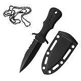 Zonoori Outdoor Messer Feststehend, Camping Neck Knife, Gürtelmesser Quer Jagdmesser Feststehende Klinge
