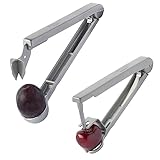 Westmark Set: 1 Kirschen- + 1 Pflaumenentsteiner für küchenfertig entsteinte Früchte, Aluminium, lebensmittelecht beschichtet, Edelstahlklinge, Kernex und Steinex, Silber, 401022E6