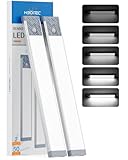 HIBOITEC Schrankbeleuchtung LED mit Bewegungsmelder, Dimmbar Unterbauleuchte Küche 50 LED Schranklicht, Schrankbeleuchtung Kabellos USB Schrankleuchte akku Für Kleiderschrank, Weißes Licht, 25,5 cm