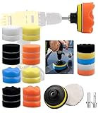 80mm Polierschwämme Pads,32 Stück Polier set,Auto Polierpads,Auto Schwämme Pads Polieraufsatz,Auto Polieren Pads für Akkuschrauber,Poliermaschine,Polierauflage,Bohrmaschine Polieren,Schleifen,Wachsen