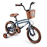 RULLY 12 Zoll Jungenfahrrad in Blau – Kinderfahrrad für 2–4 Jahre mit Stützrädern, Rücktrittbremse & Handbremse, Korb, Leichter Stahlrahmen – Fahrrad für Einsteiger