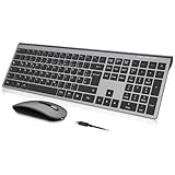 cimetech Tastatur Maus Set Kabellos für MacBook Air/MacBook Pro/iMac/iMac Pro/Mac mini, Bluetooth Funktastatur QWERTZ mit Maus Wiederaufladbar, Multi-Gerät, Ergonomisch, Leises Tippen, DE Layout