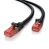 5m Netzwerkkabel RJ45 - Ethernet Gigabit LAN Kabel - 10 100 1000Mbit s - Patchkabel - kompatibel zu Cat 5 Cat 6 Cat 7 Cat 8 - Switch Router Modem Patchpannel Access Point Patchfelder - schwarz