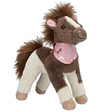 Depesche 13480 Miss Melody - Kuscheltier Pferd in Braun-Weiß, mit rosa Halstuch, ca. 18 cm großes Plüschtier mit kuschliger Mähne