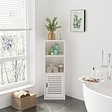 Dripex Badezimmerschrank, Badschrank schmal, Toilettenschrank, Beistellschrank für Bad, Flur, Küche, Wohnzimmer, 80x25x22cm,weiß