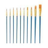 JIHUOO Acryl-Pinsel, rund, spitze Spitze, flache Künstlerpinsel, Öl-, Aquarell-Malpinsel, Nylon-Haarpinsel, Gesichtsbemalungspinsel, 50 Stück