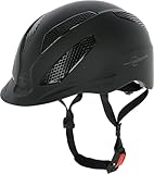 Covalliero Reithelm eXite, Damen, Herren, schwarz, Umfang 57-60 cm, Disc-System, flexibler Helmschild, Belüftungssystem, Fast-Click Verschluss